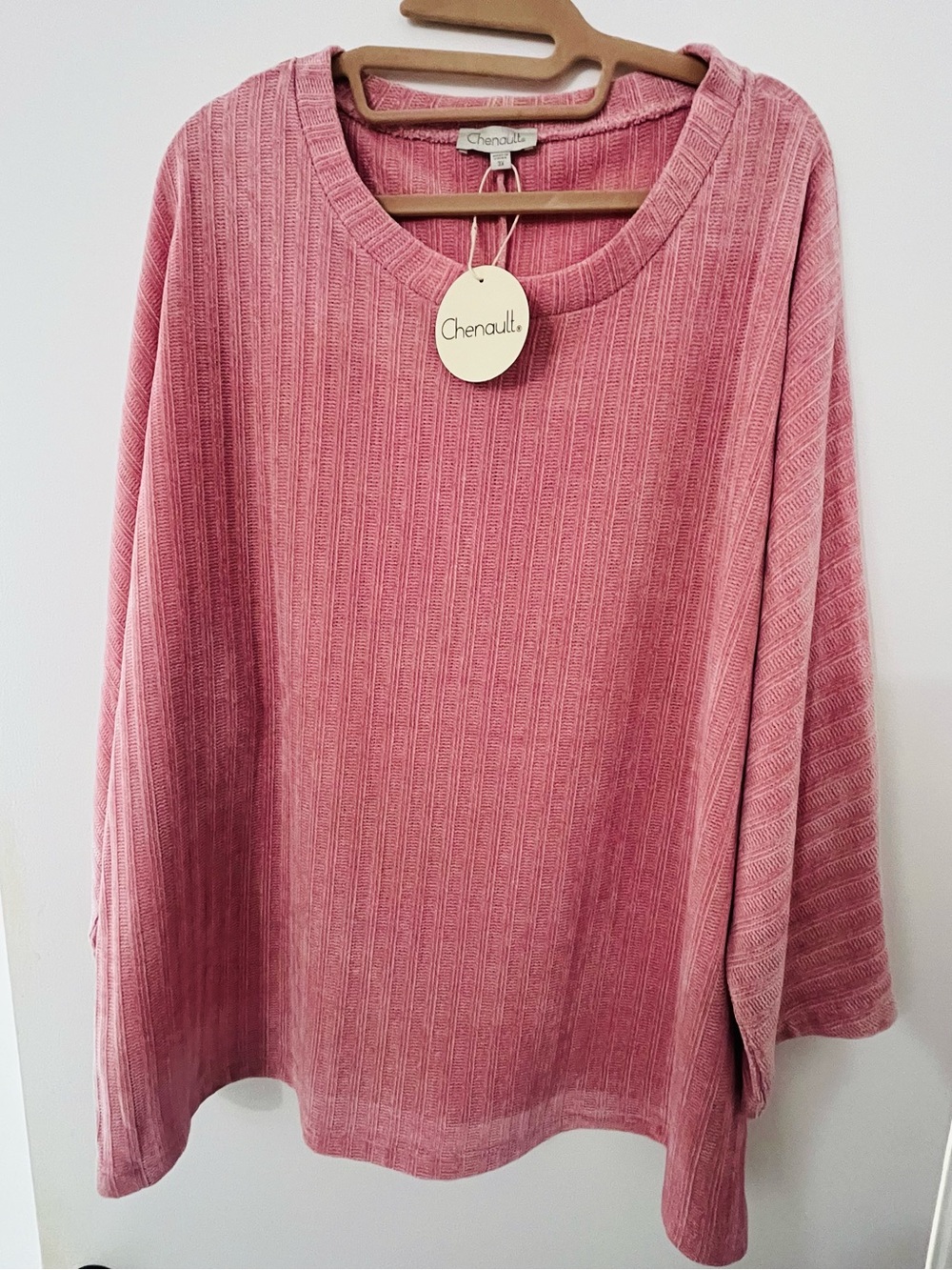 [NWT]  CHENAULT Pink Textured Sweater - Plus Size 3X